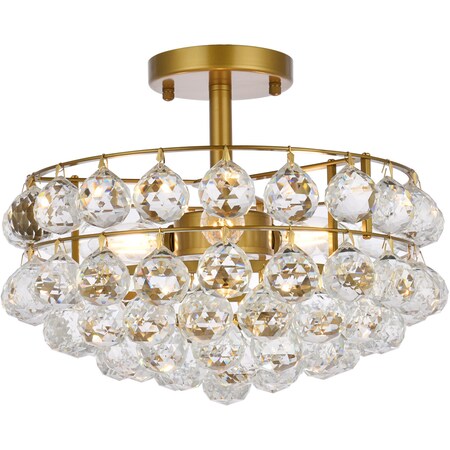 Elegant Lighting Savannah 14 Inch Flush Mount In Brass 1107F14BR